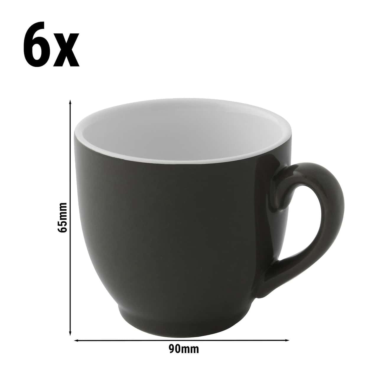 (6 Stück) COLORS - Kaffeetasse - 140ml - Grau