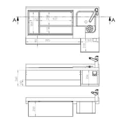 Bar- & Getränkekühltisch - 1600x600mm - 235 Liter - mit 3 Türen & Ablagen