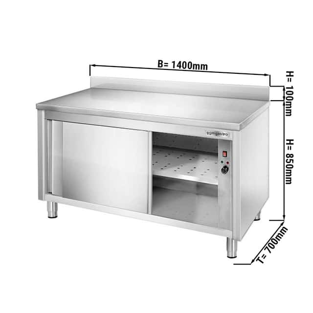 Wärmeschrank PREMIUM - 1400x700mm - mit Aufkantung