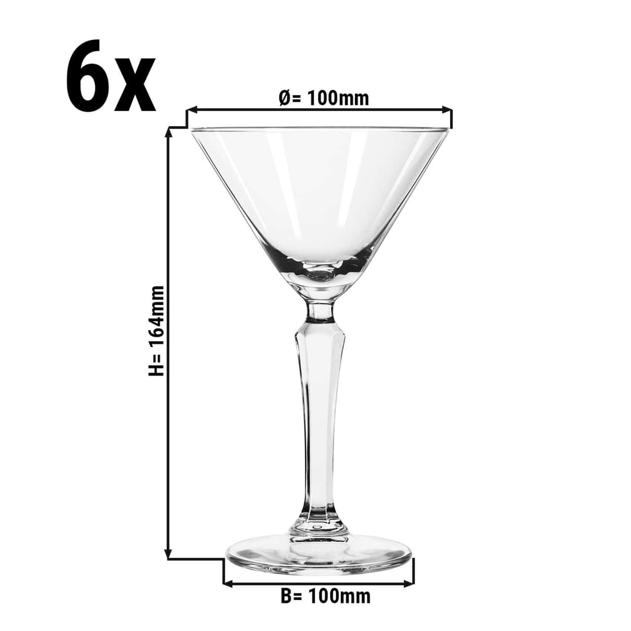 (6 Kusů) Sklenice na Martini - SPKSY - 190 ml - transparentní