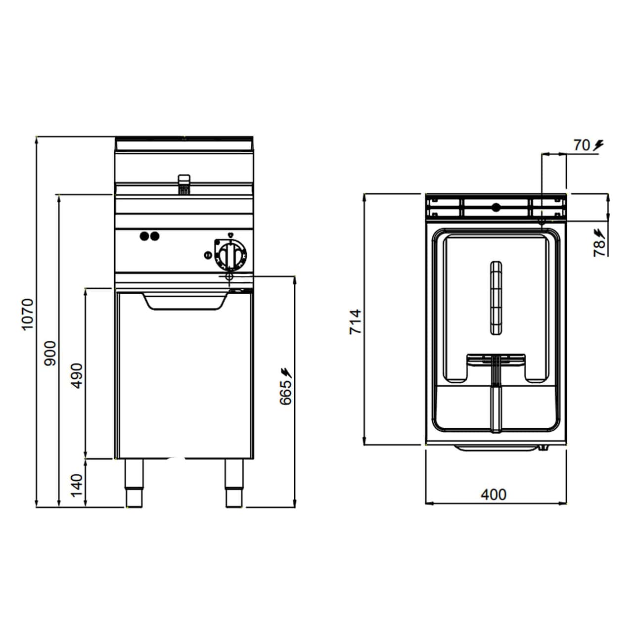 Elektrická fritéza 10L (9 kW)