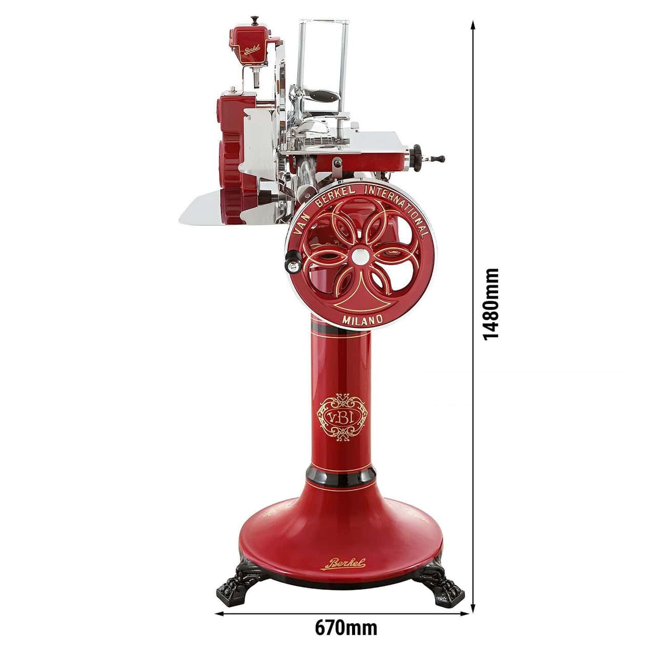 BERKEL | Setrvačníkový kráječ B114 - nůž: Ø 319 mm - červený - včetně základního podstavce