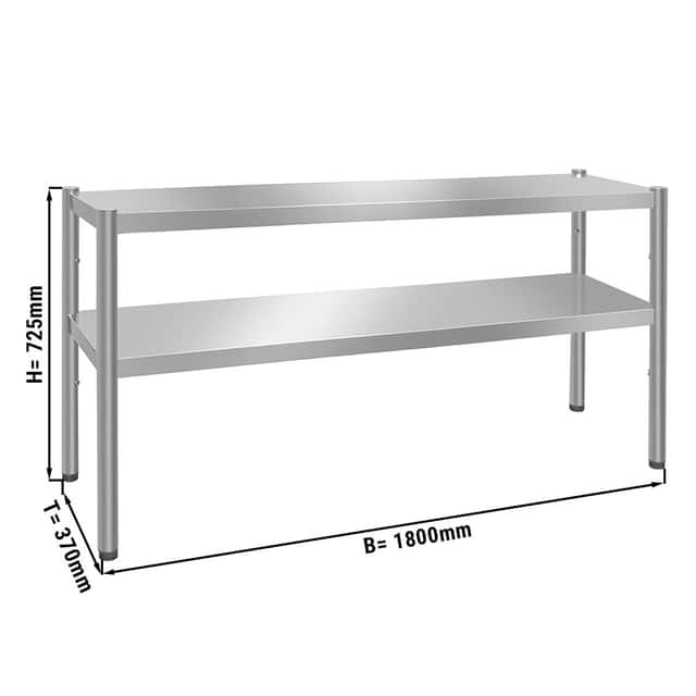 Aufsatzbord PREMIUM - 1800x370mm - mit 2 Etagen 0,7 m hoch