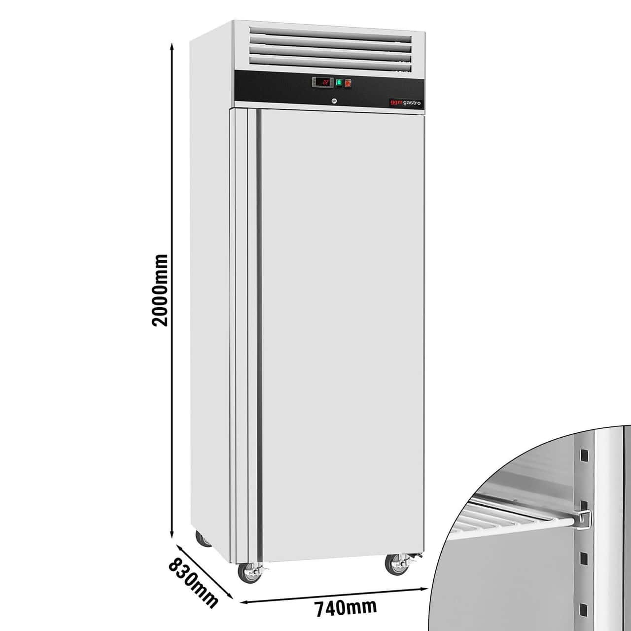 Tiefkühlschrank Edelstahl ECO - GN 2/1 - 700 Liter - mit 1 Tür