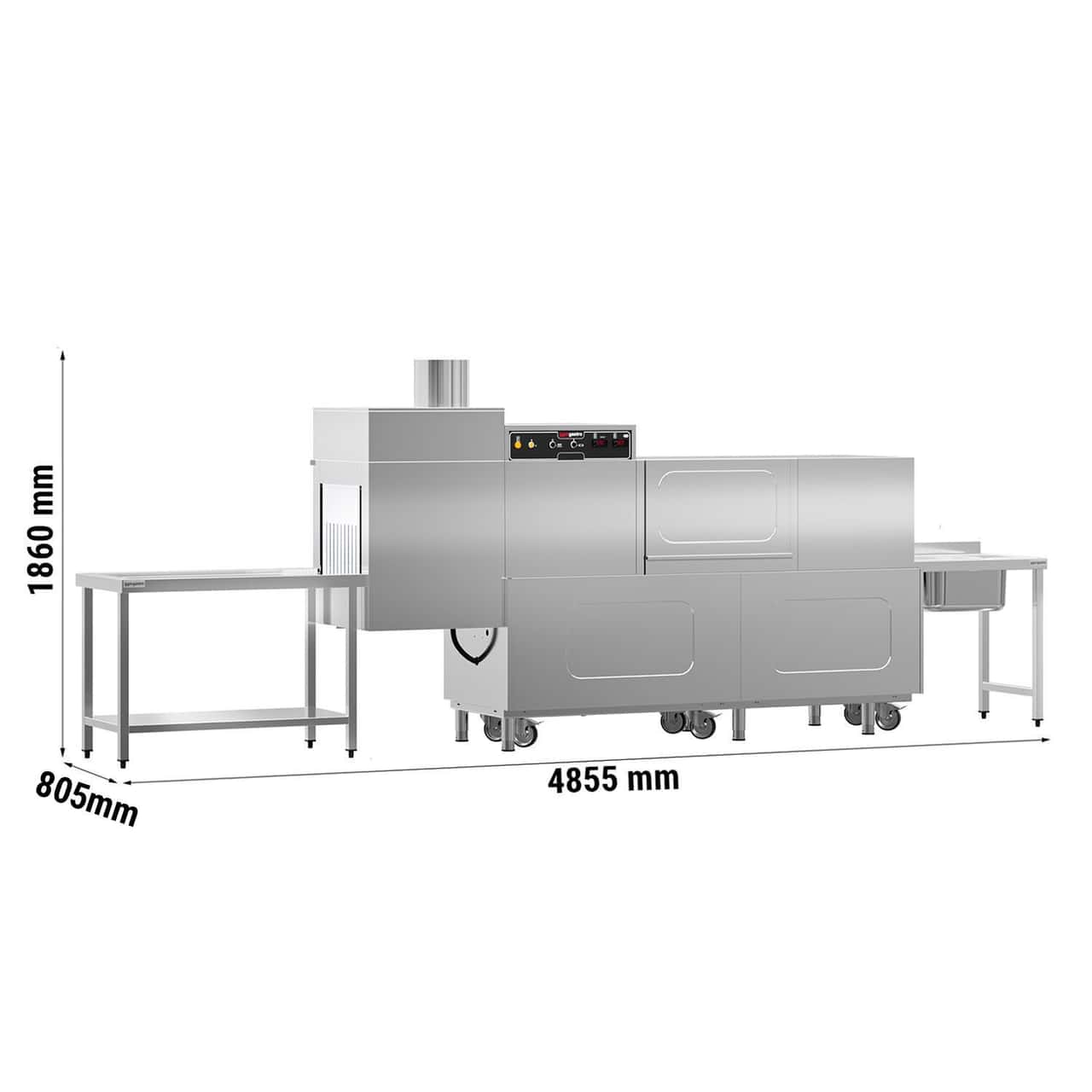 Bandtransportspülmaschine - Digital - 31 kW - mit Trockner - Zulauftisch rechts