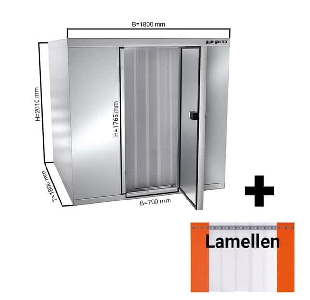 Edelstahl Tiefkühlzelle - 1800x1800mm - 4,30m³ - inkl. Lamellen