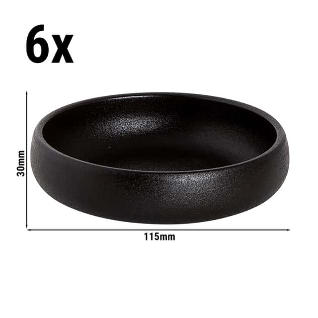 (6 Stück) UNIVERSE - Schüssel Maastricht - 200ml - Ø 115mm - Schwarz