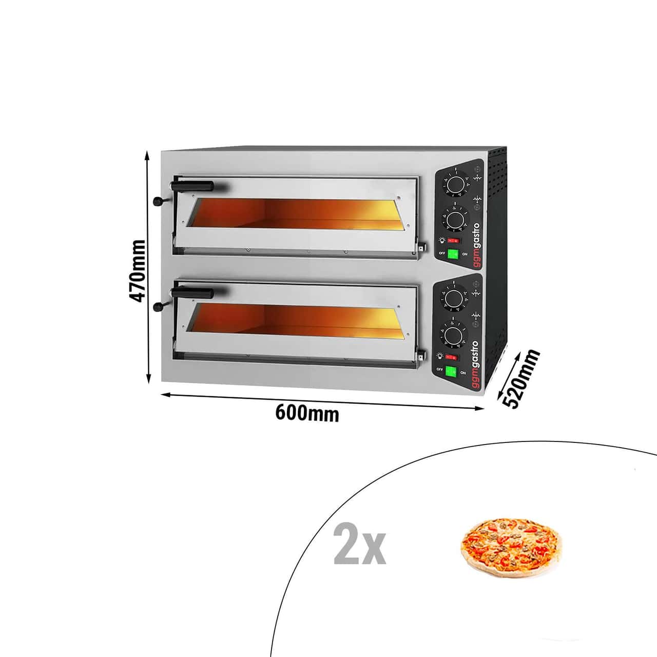 Elektro Pizzaofen - 1+1x 35cm - Manuell