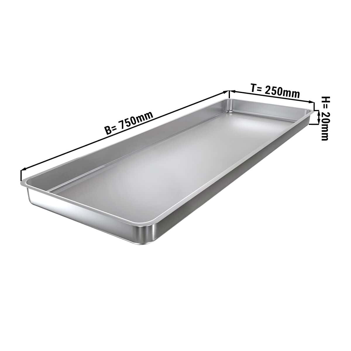 Ausstell-/Auslageblech mit Rand - 75 x 25 x 2 cm