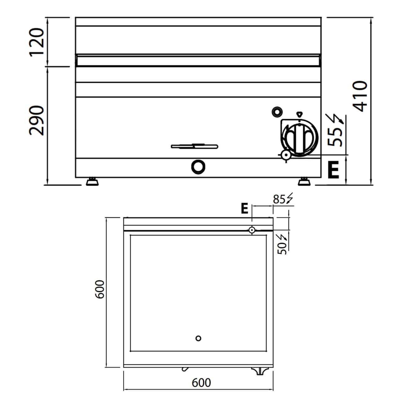 Elektro Bain-Marie - 1,2 kW - 6x GN 1/4