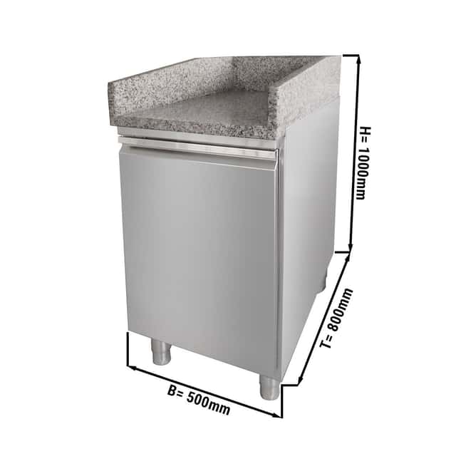 Edelstahl Kassentisch & 1 Tür - 500 x 800 mm