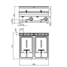 Elektrická fritéza 10+10L (12 kW)