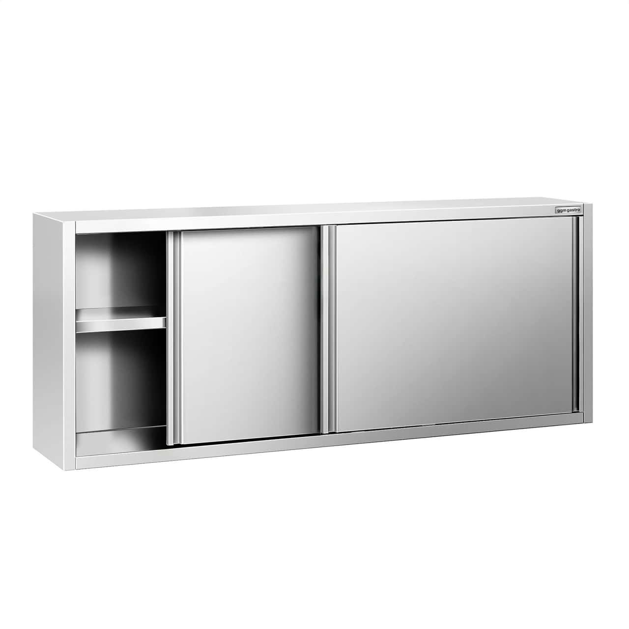 Edelstahl Wandhängeschrank PREMIUM - 2000x400mm - mit Schiebetür - 800mm hoch