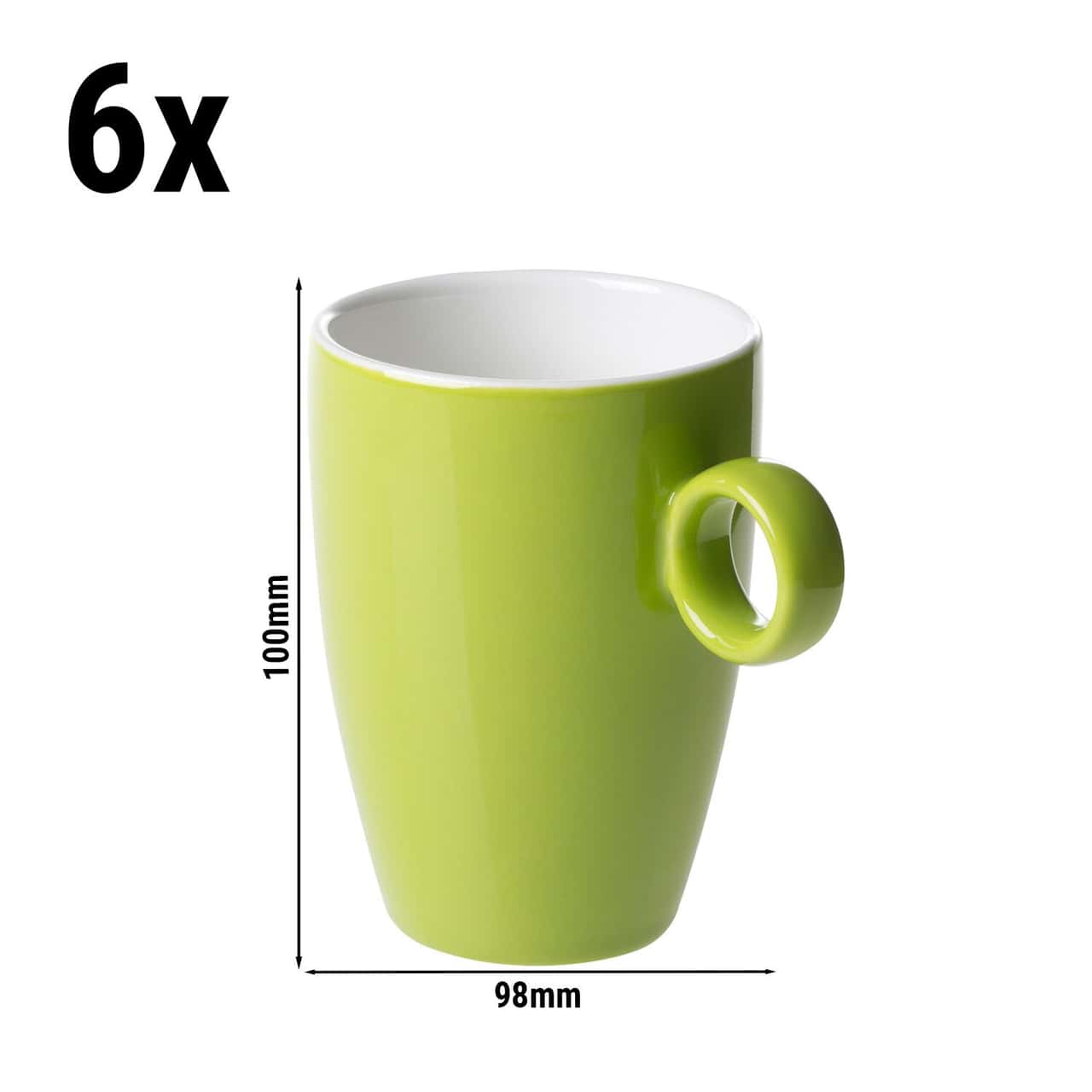 (6 Stück) BART COLOUR CAFE - Kaffeetasse - 230ml - Lime