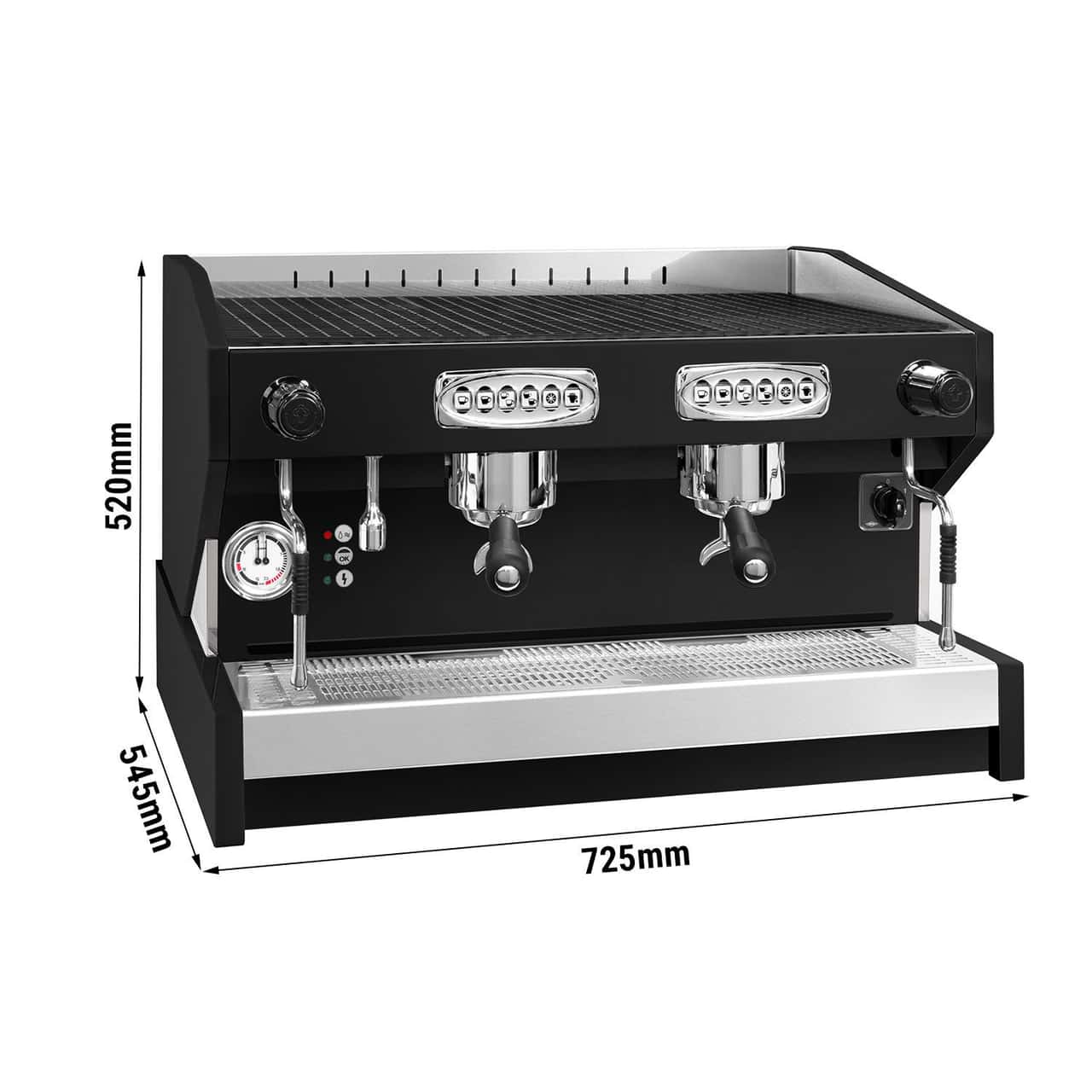 Siebträgermaschine "Eminence" - 2 Gruppig - inkl. Preinfusiuonssystem - Schwarz