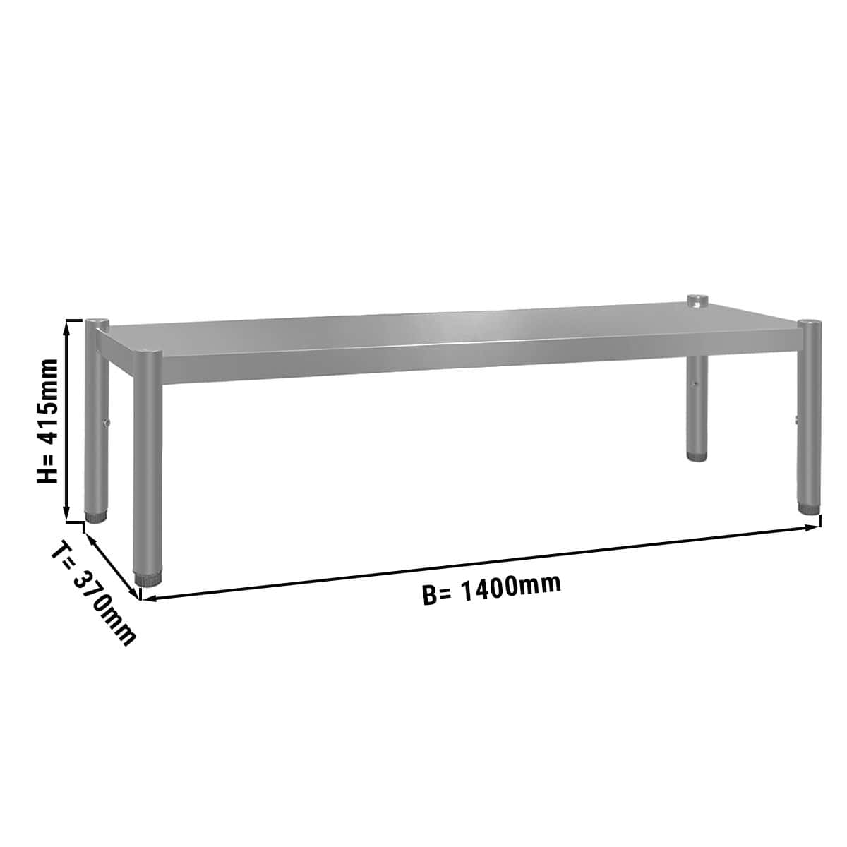 Aufsatzbord ECO - 1415x370mm - mit 1 Etage - - Höhe: 415mm