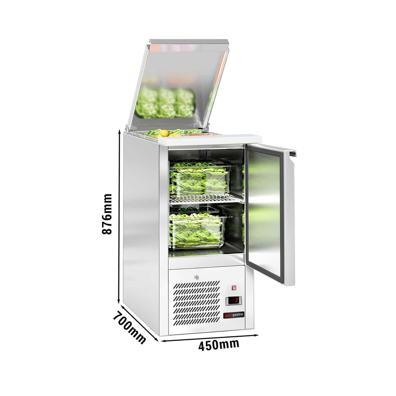 Saladette ECO - 450mm - 1 Tür - Einlass für GN-Behälter