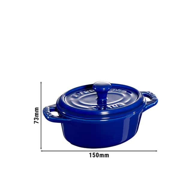 STAUB | CERAMIQUE - Mini Cocotte - Ø 100mm - oval - Keramik - Dunkelblau