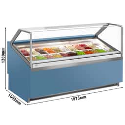 Ice cream counter IVY - 1910mm - air circulation - for 20x 5 Liter containers - Blue