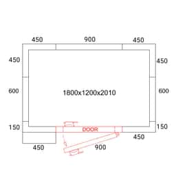 Edelstahl Tiefkühlzelle - 1800x1200mm - 2,65m³ - inkl. Tiefkühlaggregat & Lamellen