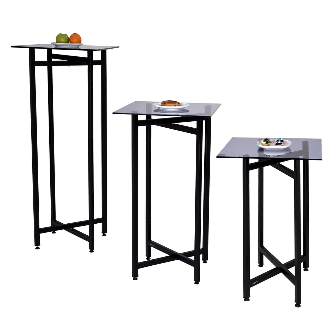 (3 Stück) Beistell-/ Couchtisch Set - klappbar Höhe- 70, 90 & 120 cm