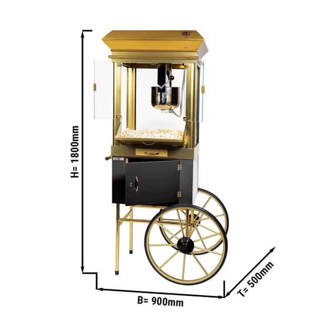 Popcornwagen - Topfkapazität: 250 gr - inkl. Maiskübel & Beleuchtung