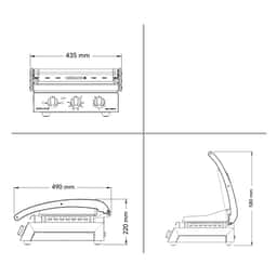 ROBAND | Kontaktgrill | Hamburger Grill - 2,2 kW - oben gerillt & unten glatt - Grillfläche: 375x275mm