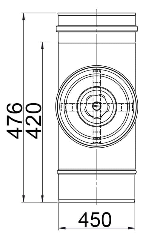 Reinigungsglattrohr rund - in Edelstahl  - Ø 450 mm