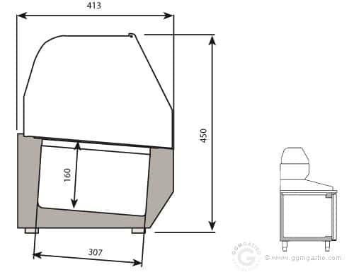 Kühlaufsatzvitrine Premium PLUS - 1976x413mm - 8x GN 1/3