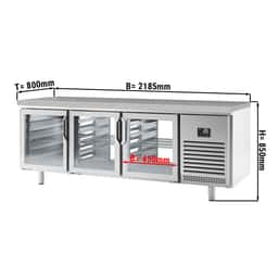 Bäckereikühltisch Premium PLUS - 2185x800mm - mit Durchreiche & Granitarbeitsplatte