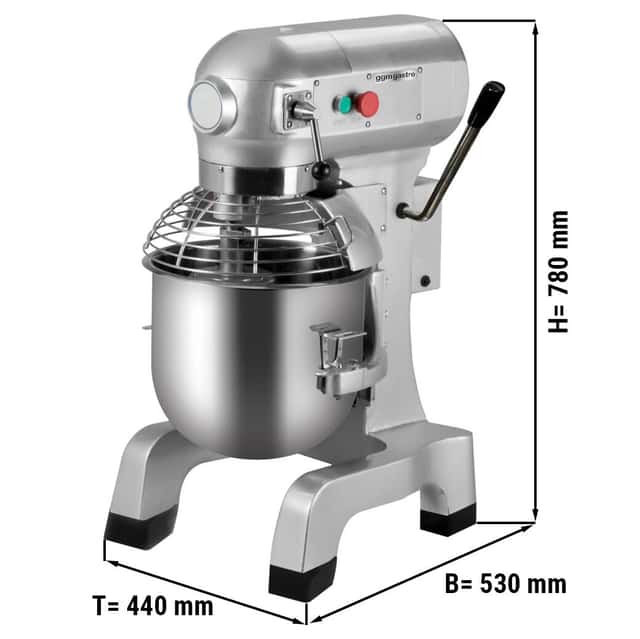 Planetenrührmaschine - 20 Liter - 1,5 kW - inkl. 3 Rühraufsätze