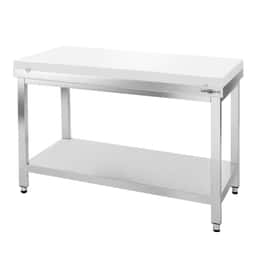 Worktable PREMIUM stainless steel - 1000x700mm - with undershelf without backsplash incl. cutting plate