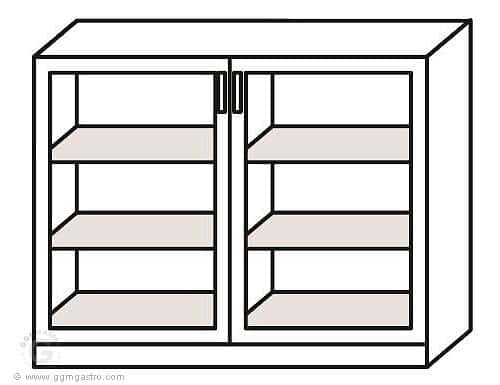 Barkühlschrank - 900mm - 200 Liter - mit 2 Glasflügeltüren - Schwarz