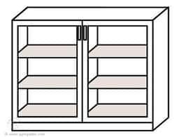 Barkühlschrank - 900mm - 200 Liter - mit 2 Glasflügeltüren - Schwarz