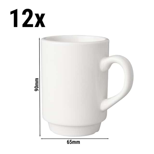 (12 Stück) BUDGETLINE - Kaffee-Automatentasse Mammoet - 190ml - Weiß