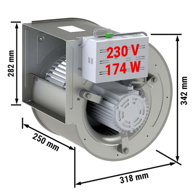 Radialventilator 1300 m³ pro Std. - für Wandhauben