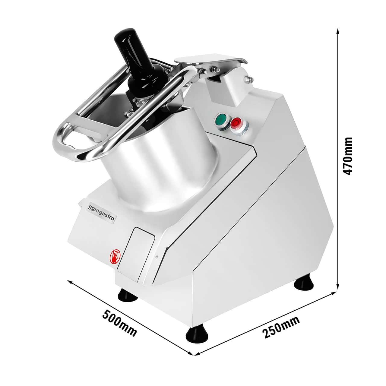 Elektrischer Gemüseschneider - 750 Watt - Ø 170mm Einfüll-Öffnung - inkl. 5 Schneidescheiben