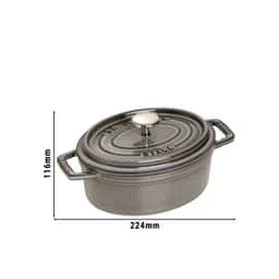 STAUB | LA COCOTTE - Cocotte - oval - 170mm - Gusseisen - Graphit-Grau