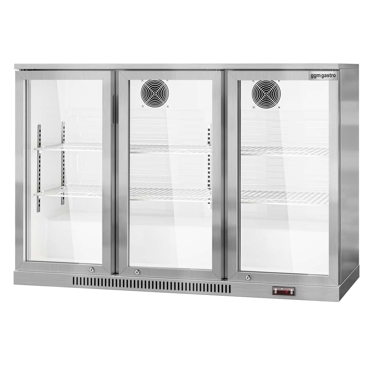 Barkühlschrank - 1330mm - 320 Liter - mit 3 Glasflügeltüren - Edelstahl