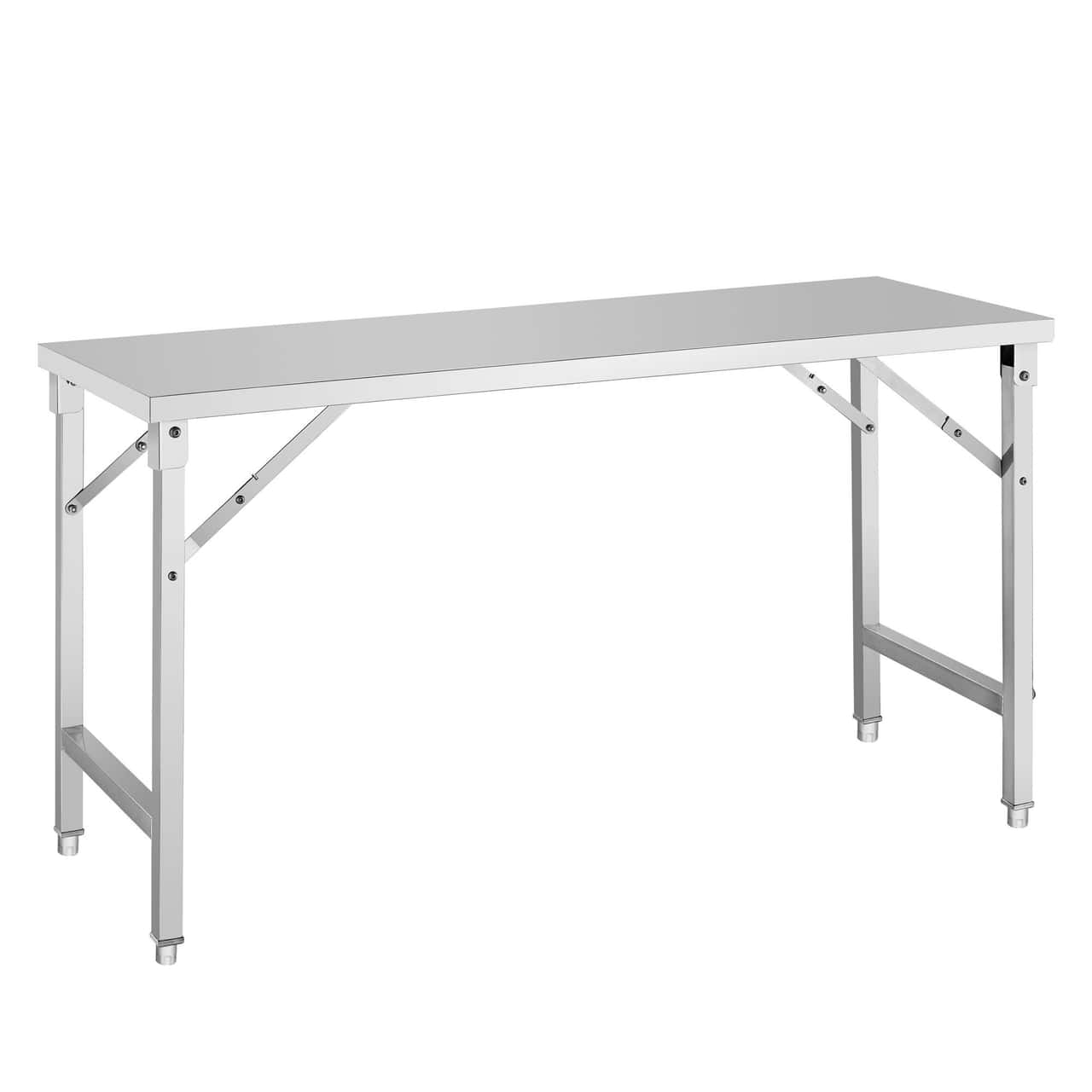 Stainless steel work table - foldable - 1600x600mm