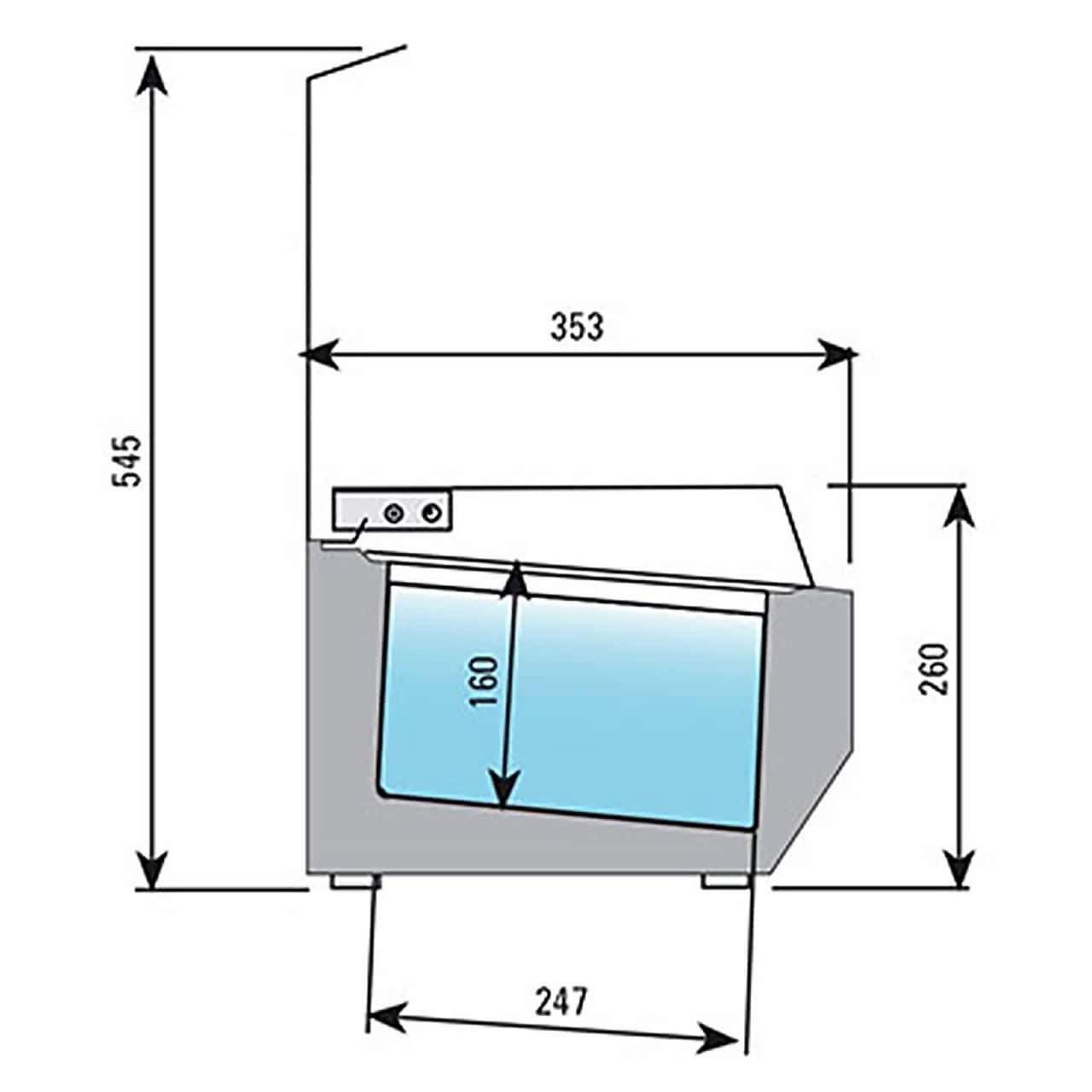 Kühlaufsatzvitrine Premium PLUS - 1733x413mm - 6x GN 1/3