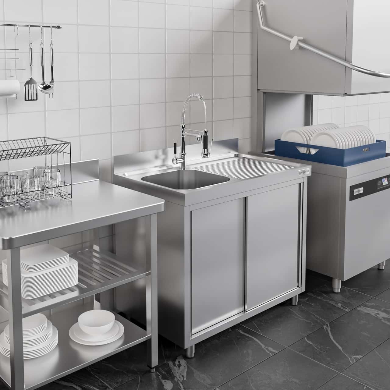 Spülschrank ECO - 1600x600mm - mit 1 Becken links