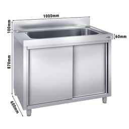 Topfspülschrank - 1000x600mm - mit 1 Becken