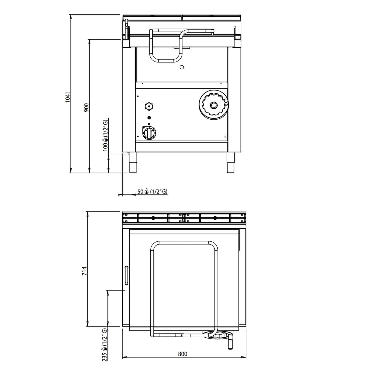 Gas Kippbratpfanne - 60 Liter - 14,5 kW