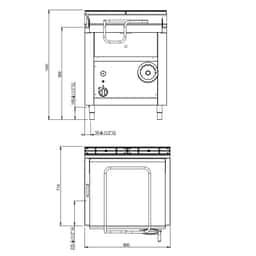 Gas Kippbratpfanne - 60 Liter - 14,5 kW