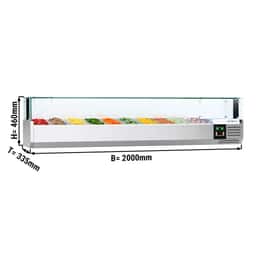 Kühlaufsatzvitrine PREMIUM mit LED-Licht - 2000x335mm - 10x GN 1/4