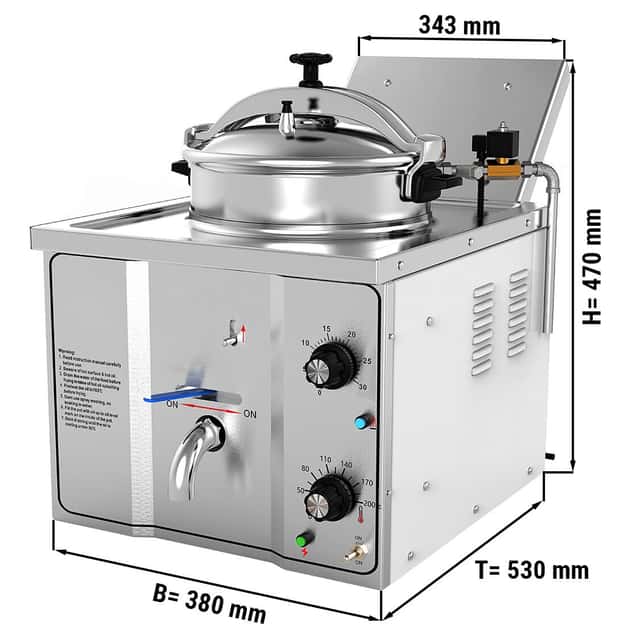 Elektrische Hochdruckfritteuse - 15 Liter - 3 kW - Manuell