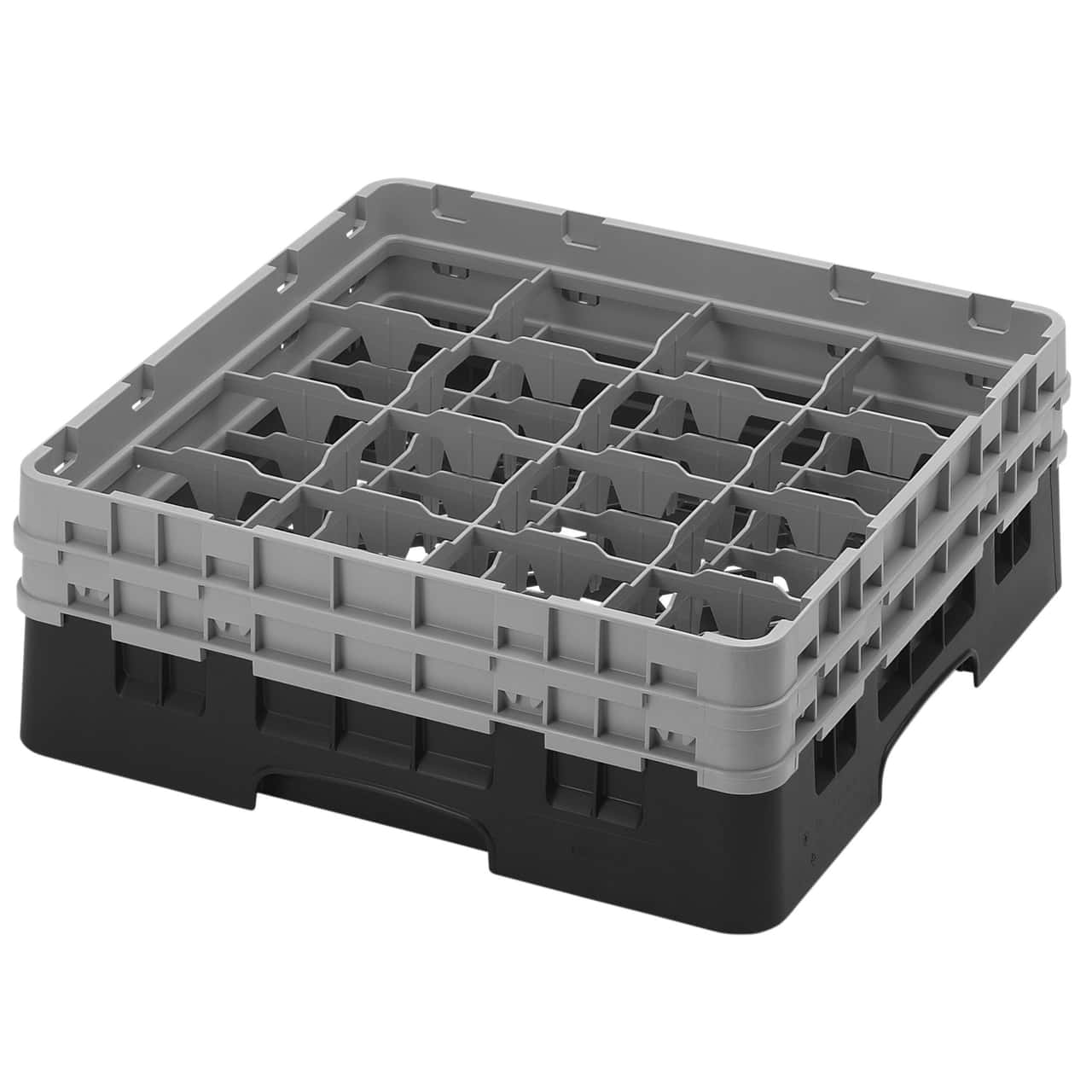 CAMBRO | CAMRACK® - Gläserspülkorb 1/1 - 16 Fächer - mit 2 Extender - 500x500mm - Schwarz