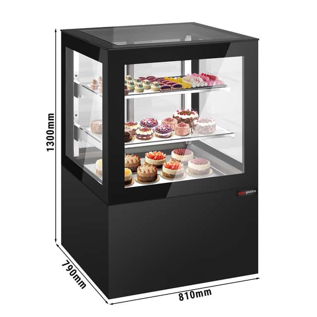 Kuchenvitrine - 810mm - mit LED-Beleuchtung & 2 Ablagen