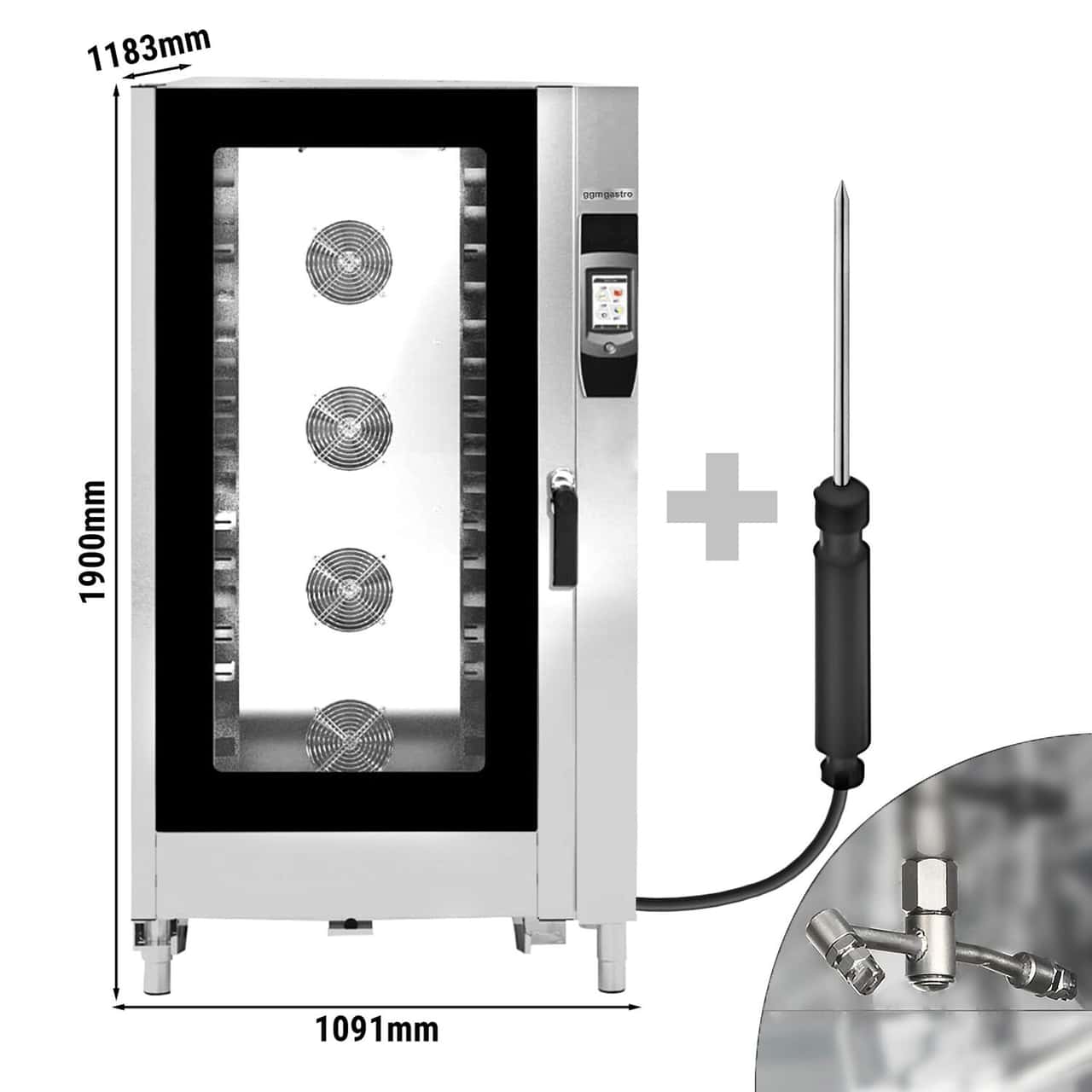 Kombidämpfer - Touch - 40x GN 1/1 oder 20x GN 2/1 - mit Waschsystem - inkl. Tablettwagen